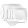 Corelle® Square™ Pure White 12-piece Dinnerware Set, Service for 4